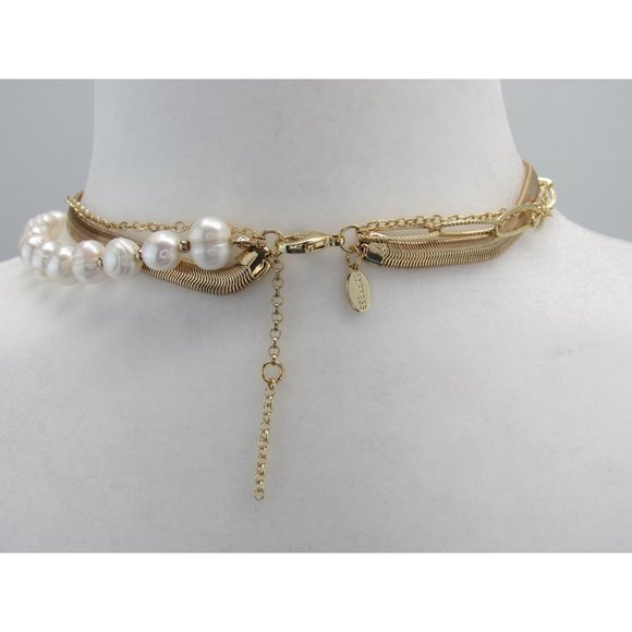 EXPRESS LAYERED PEARL CHAIN NECKLACE - Picture 5 of 5